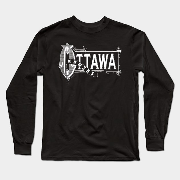 Vintage Ottawa, KS Long Sleeve T-Shirt by DonDota